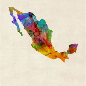 Mexico Watercolor Map, Art Print 996 image 3