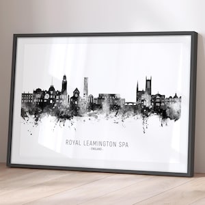 Royal Leamington Spa Skyline England, Cityscape Painting Art Print Poster BX (28158)