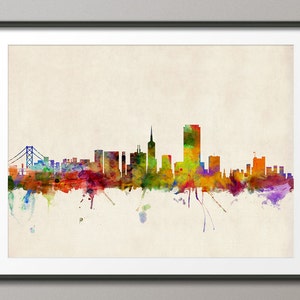 San Francisco Skyline, San Francisco California Cityscape Art Print (454)