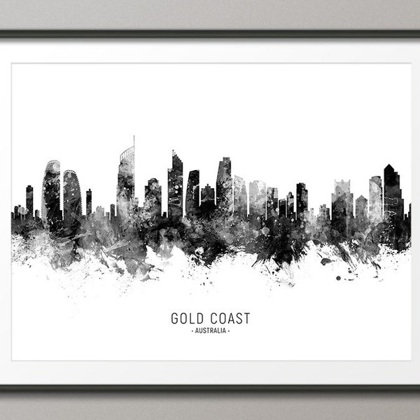 Gold Coast Skyline, Gold Coast Australia Cityscape Art Print Poster (11608)