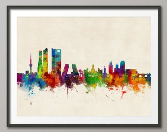 Madrid Skyline, Madrid Spanien Stadtbild Kunstdruck (2356)