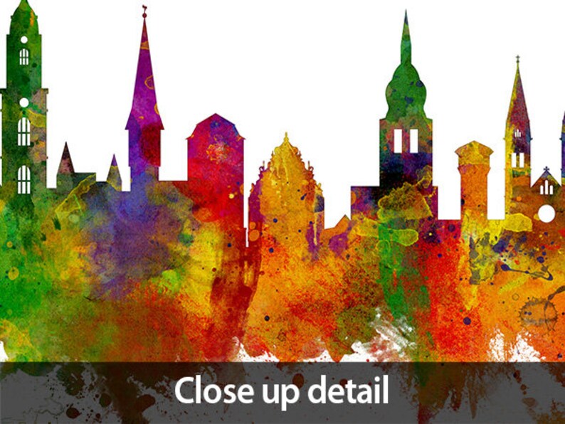 Heidelberg Skyline Heidelberg Germany Cityscape Art Print Etsy