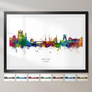 Tulpen-Skyline England, Stadtansicht Gemälde Kunstdruck Poster CX (33650)