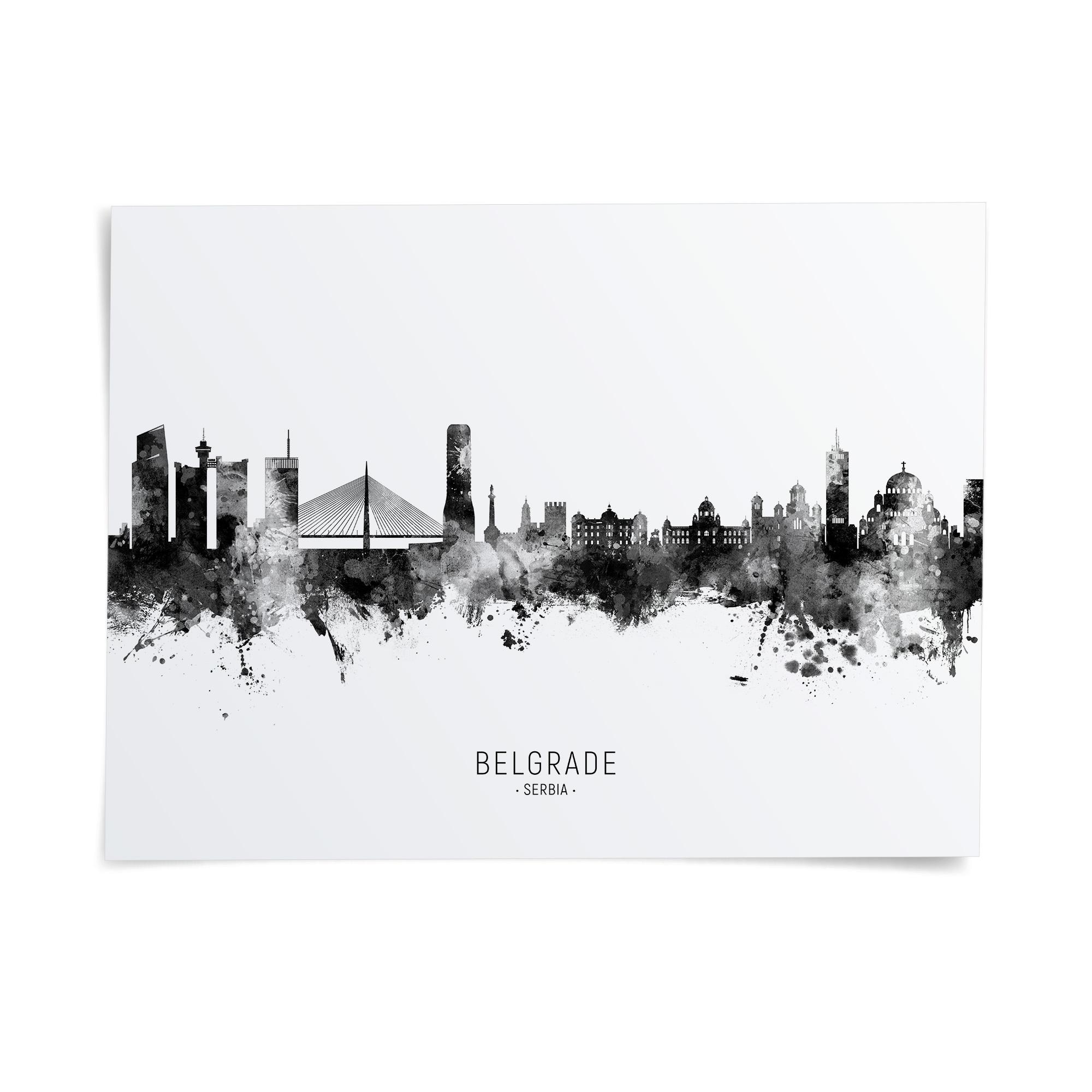 Belgrade Skyline Serbia, Poster Print Cityscape Art ZX (22712