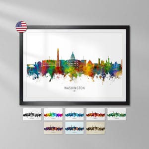 Washington Skyline DC, Cityscape Art Print Poster YX (6529)