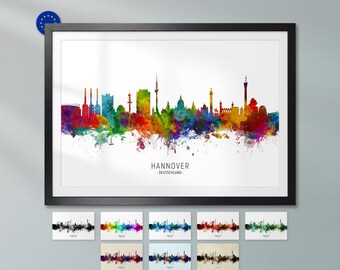 Hannover Skyline Deutschland, Poster Print Cityscape Art ZX (6708)