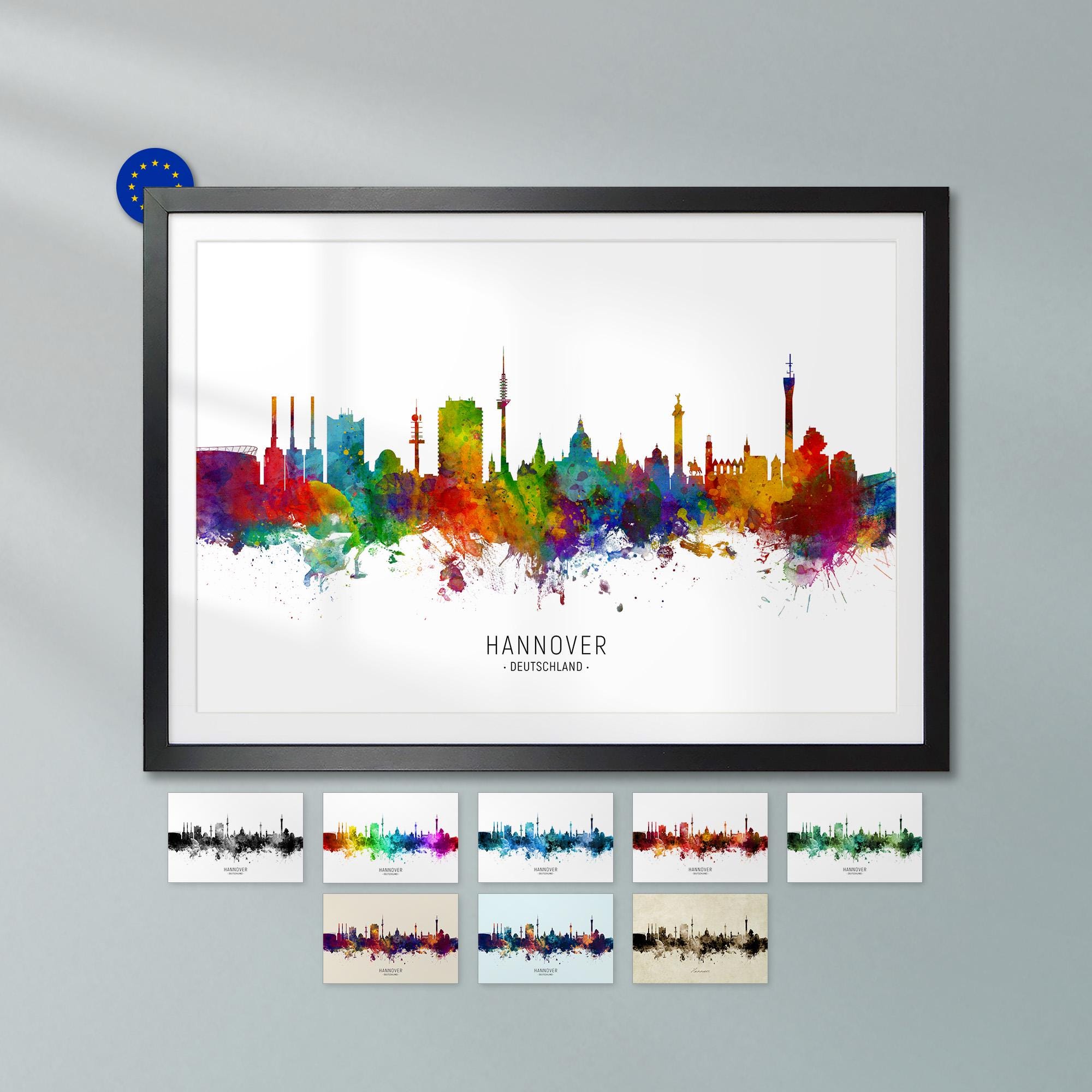 Hannover Skyline Deutschland, Poster Print Cityscape Art ZX (6708
