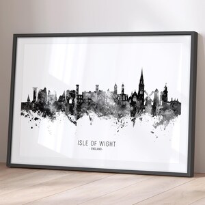 Isle of Wight Skyline England, Cityscape Painting Art Print Poster BX (25565)