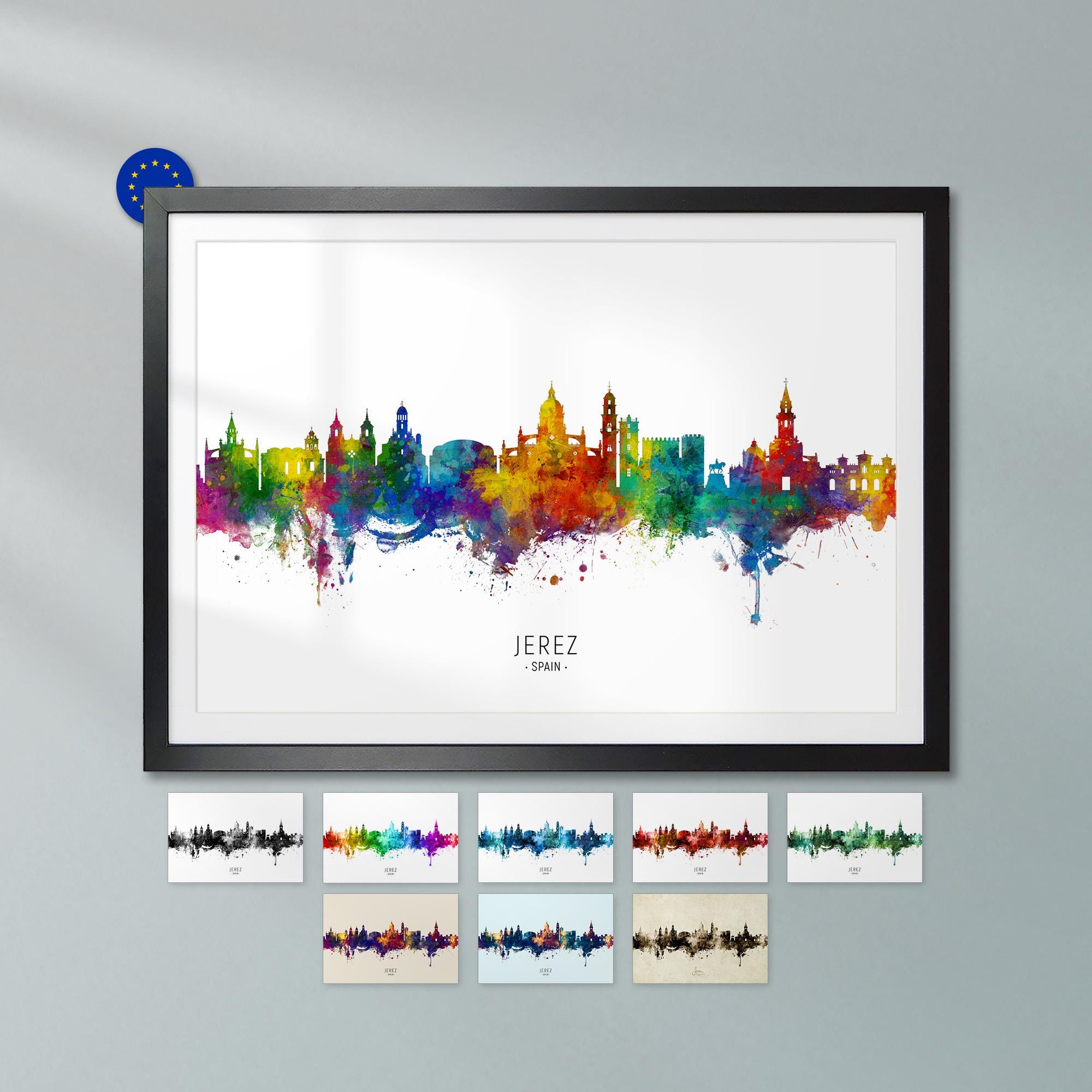 Jerez Skyline Spain, Poster Print Cityscape Art ZX (9921) - Etsy