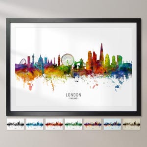 London Skyline England, Cityscape Painting Art Print Poster CX (6481)