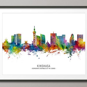 Kinshasa Skyline Democratic Republic of the Congo, Cityscape Painting Art Print Poster CX 29597 image 1