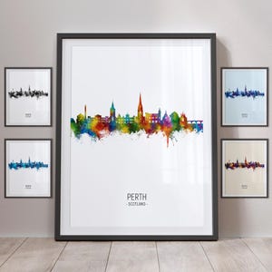Perth Skyline, Perth Scotland Cityscape Art Print Poster Portrait PX (24173)