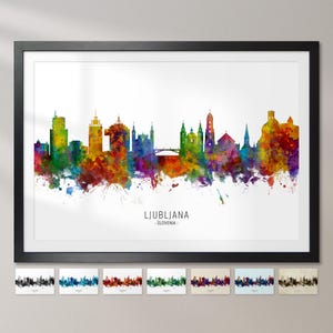 Ljubljana Skyline Slovenia, Cityscape Painting Art Print Poster CX (6694)