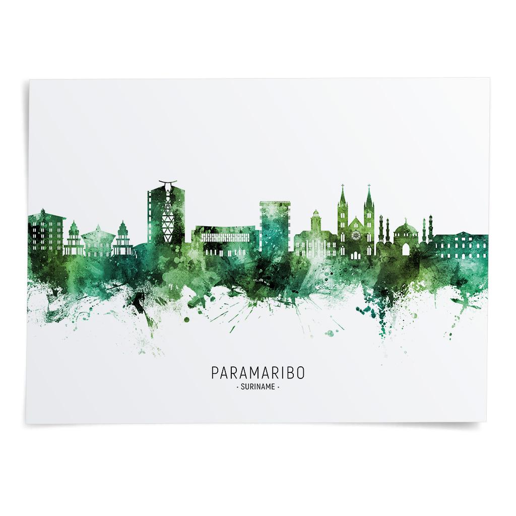 Paramaribo Skyline Suriname, Cityscape Painting Art Print Poster BX ...