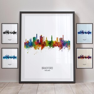 Bradford Skyline, Bradford England Cityscape Art Print Poster Portrait PX (5152)