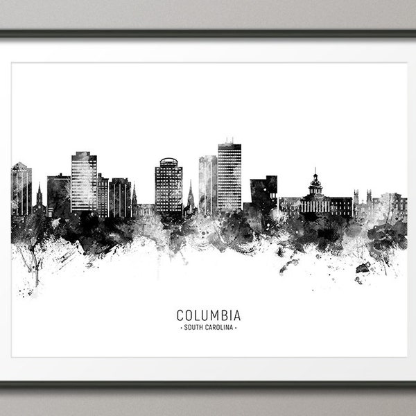 Columbia Skyline, Columbia South Carolina Cityscape Art Print Poster (25335)