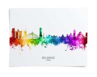 Belgrade Skyline Serbia, Poster Print Cityscape Art ZX (22712) - Etsy