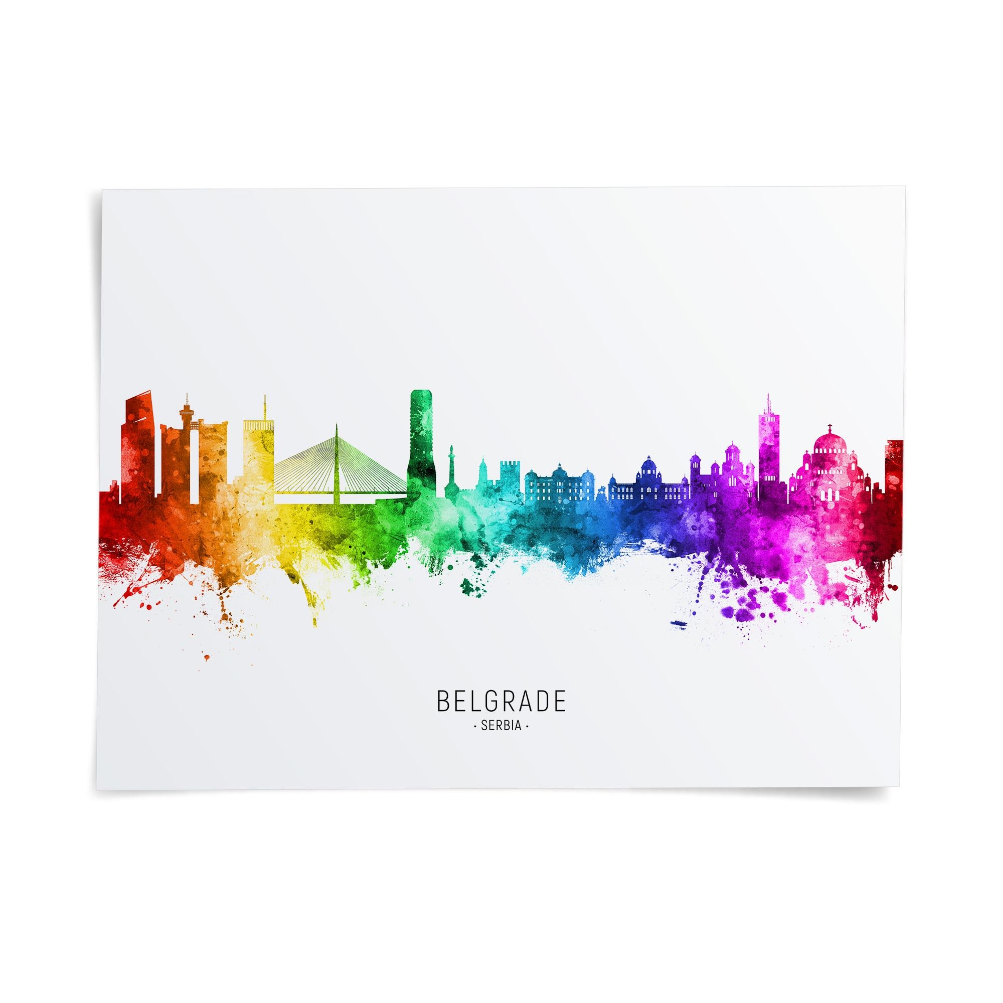 Belgrade Skyline Serbia, Poster Print Cityscape Art ZX (22712