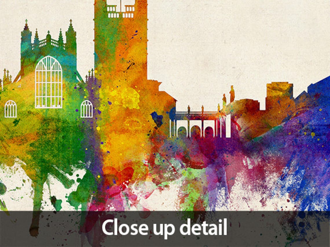 Bath Skyline Bath England Cityscape Art Print 1886 | Etsy