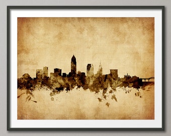 Cleveland Skyline, Cleveland Ohio Cityscape Art Print (1791)
