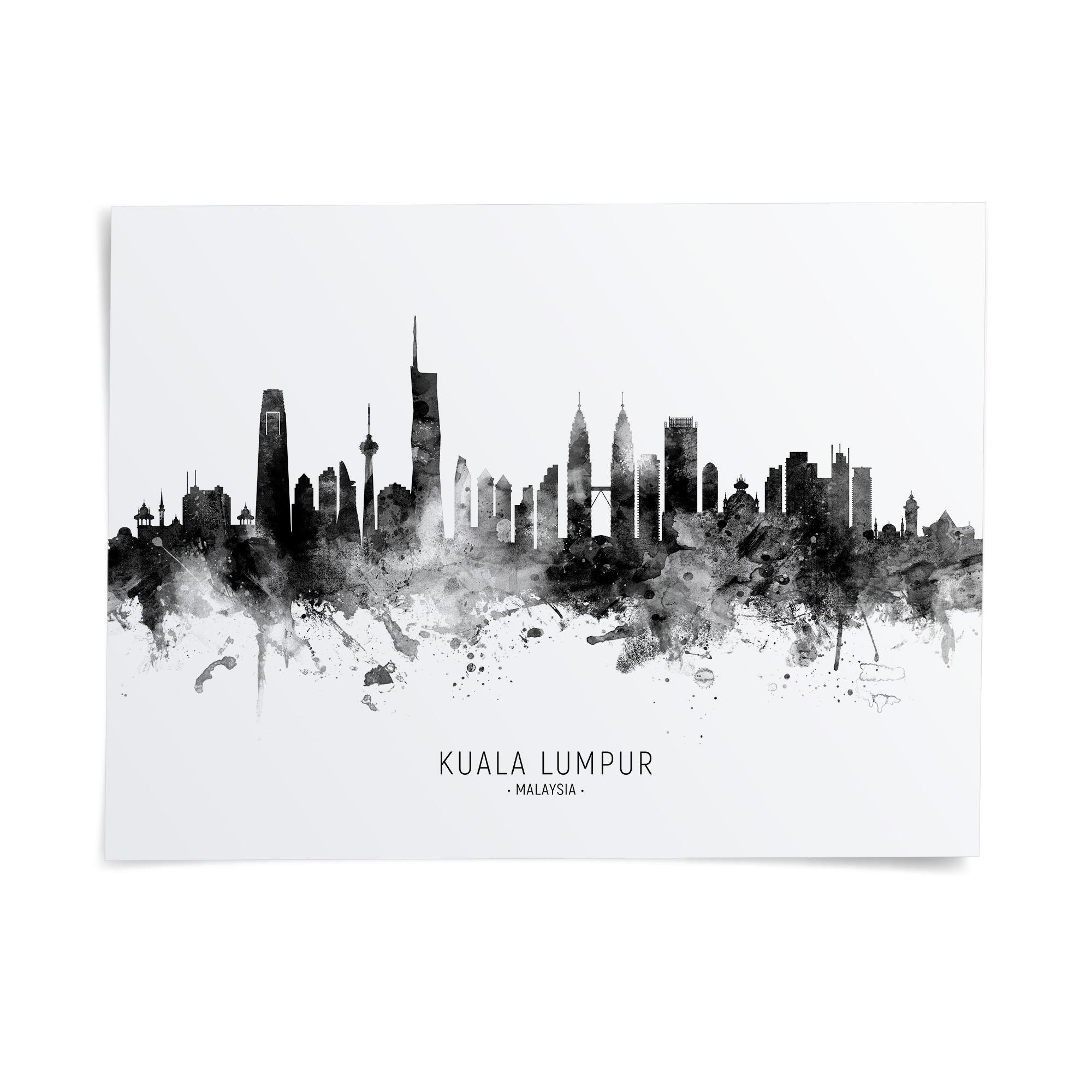 Kuala Lumpur Skyline Malaysia, Painting Art Print Poster LX (30553