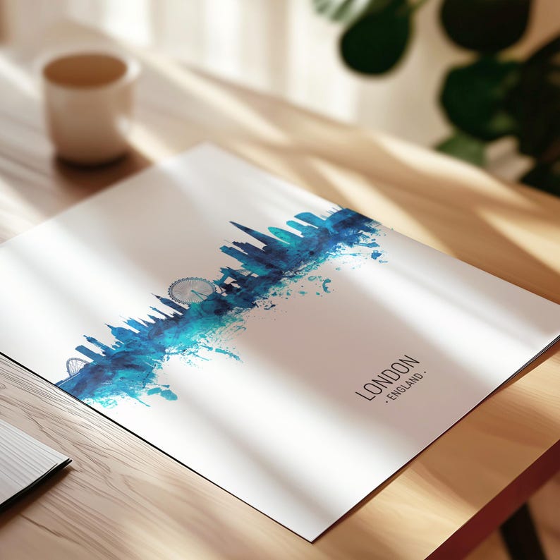 a picture of a city skyline on a piece of paper
