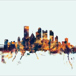 Pittsburgh Skyline, Pittsburgh Pennsylvania Cityscape Art Print 1594 image 3