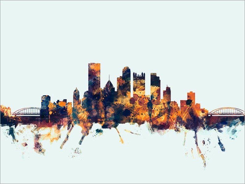 Pittsburgh Skyline, Pittsburgh Pennsylvania Cityscape Art Print 1594 image 3