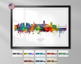 Chester Skyline England, Art Print Poster YX (25472)