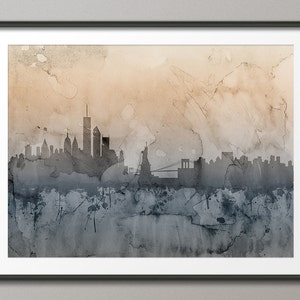 Impresión artística del horizonte de Nueva York, paisaje urbano de la ciudad de Nueva York (1245)
