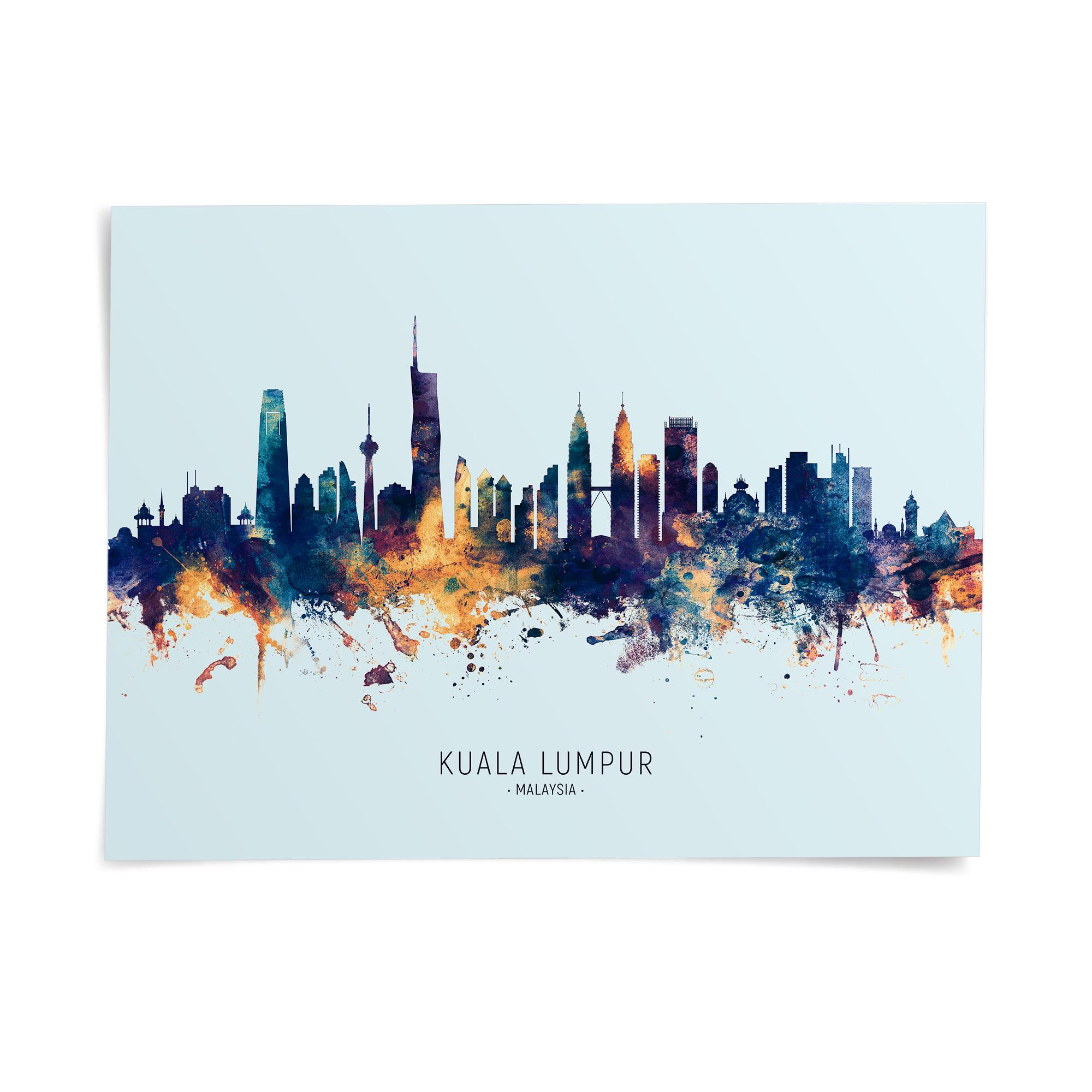 Kuala Lumpur Skyline Malaysia, Painting Art Print Poster LX (30553