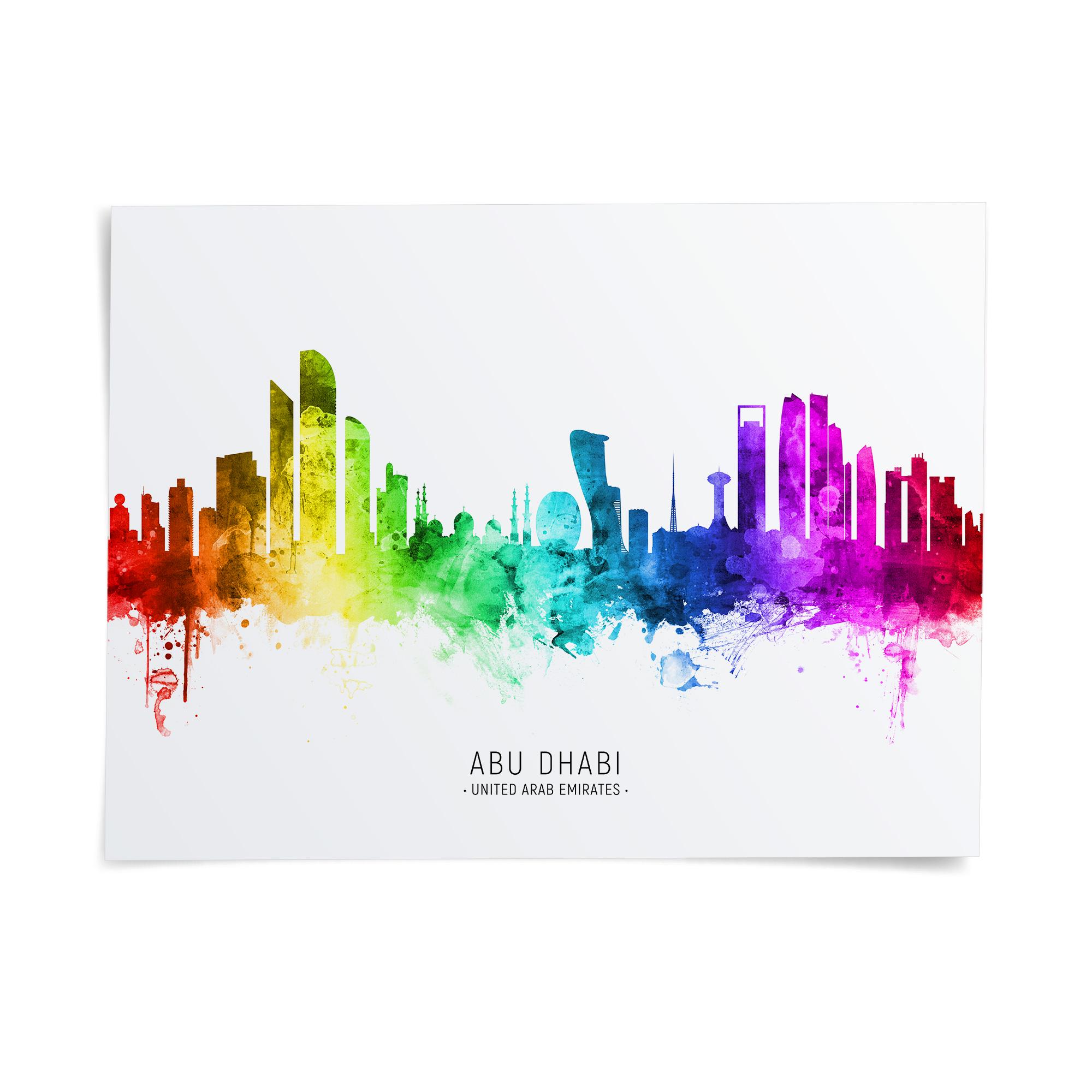Abu Dhabi Skyline UAE, Poster Print Cityscape Art ZX (6716) - Etsy