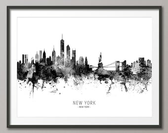 New York Skyline, New York New York Cityscape Art Print Poster (11478)