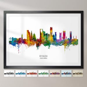 Riyad Skyline Saoedi-Arabië, stadsgezicht schilderij Art Print Poster CX (21492)