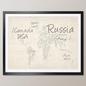 Carte du monde, impression d'art (362)