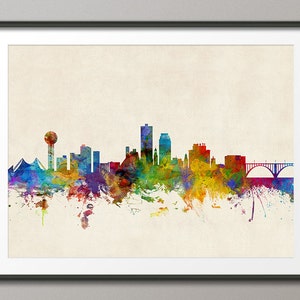 Knoxville Skyline, Knoxville Tennessee Cityscape Art Print (2123)