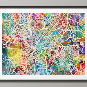 Rome Italy City Street Map, Art Print (1306)