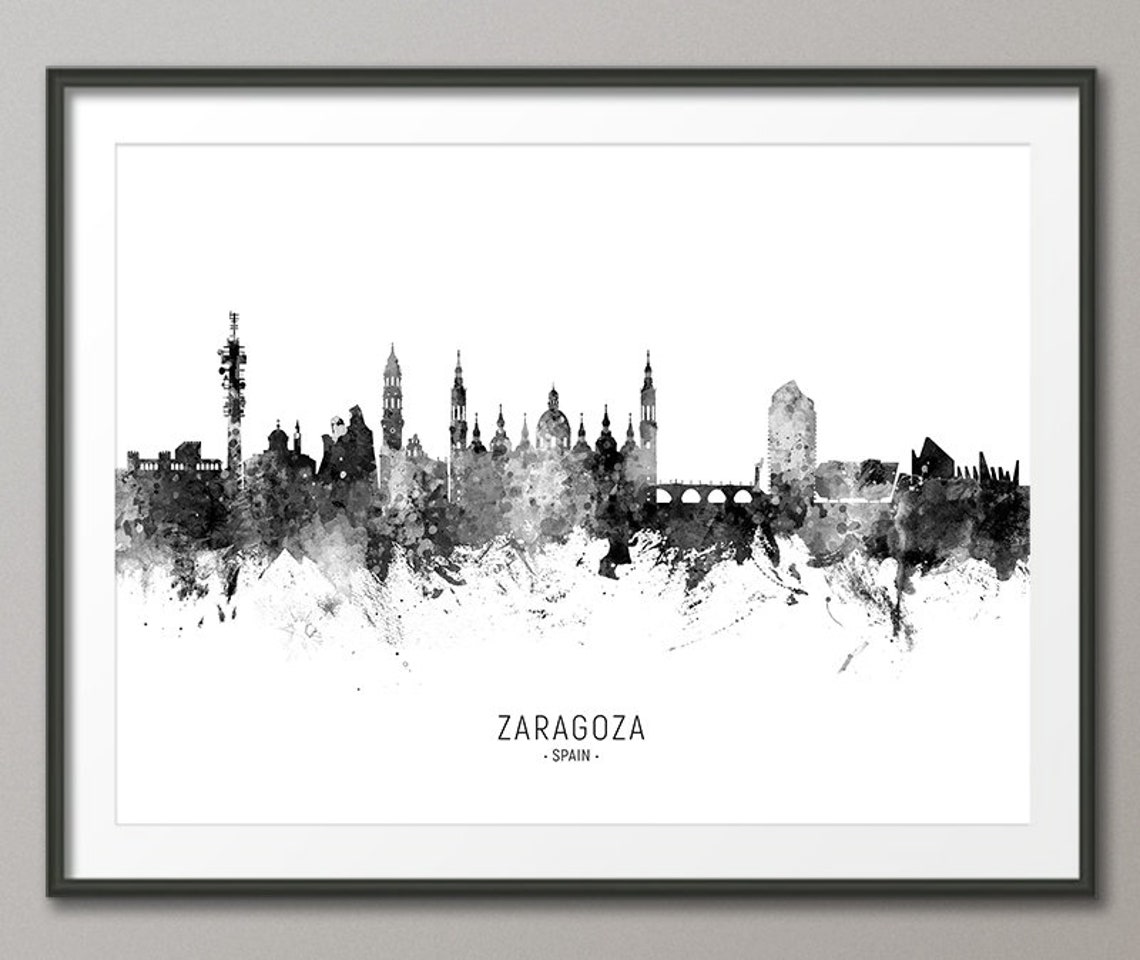 Zaragoza Skyline Zaragoza Spain Cityscape Art Print Poster | Etsy