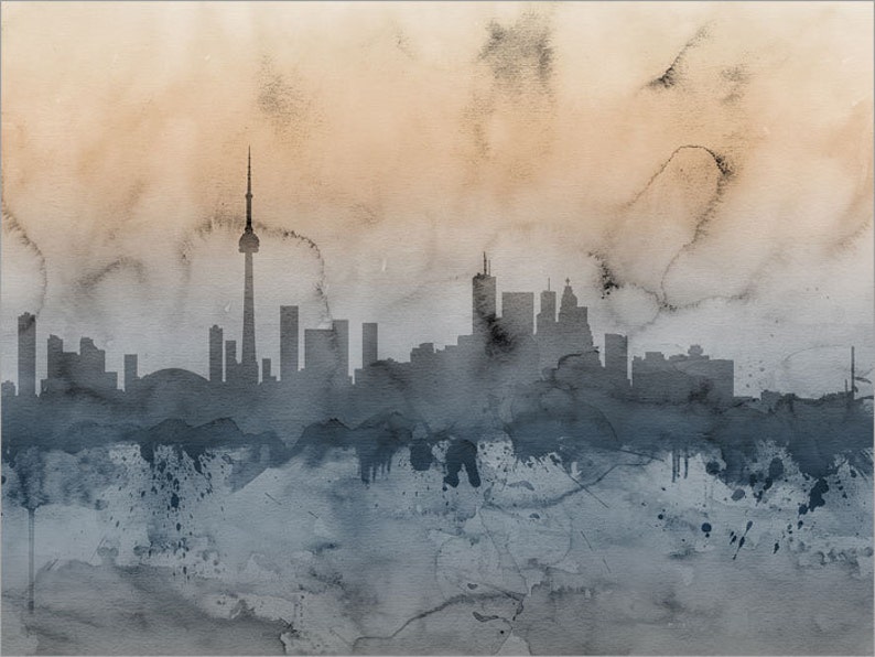 Toronto Skyline Toronto Canada Cityscape Art Print 1322 Etsy Canada