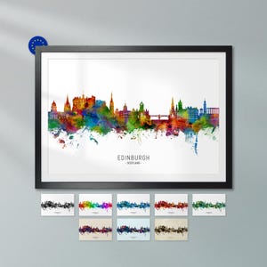 Horizonte de Edimburgo, Escocia, Póster Impresión Arte Paisaje Urbano ZX (44913)