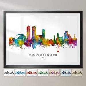 Santa Mexico Skyline Spanien, Stadtansicht Gemälde Kunstdruck Poster CX (34498)