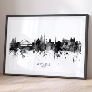 Newcastle Skyline England, Stadtansicht Gemälde Kunstdruck Poster ONE / ONE (11479)