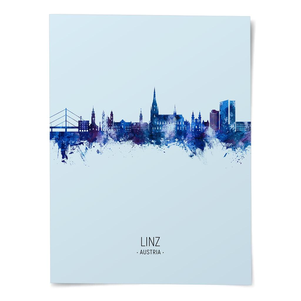 Linz Skyline, Linz Austria Cityscape Art Print Poster Portrait PX ...