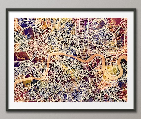 London Map Street Map of London England Art Print 1525 | Etsy