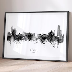 Rennes Skyline França, Paisagem urbana Pintura Arte Impressão Pôster BX (23415)