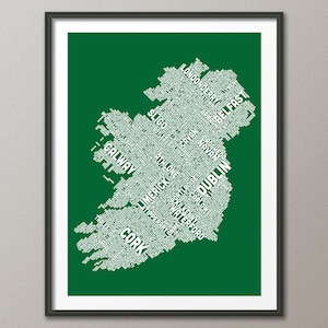 Irland Irland Stadtplan, Landkarte, Art Print (322)