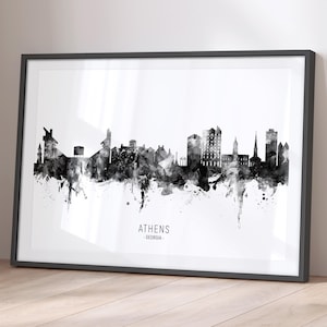 Athens Skyline Georgia, Cityscape Painting Stampa artistica Poster BX (15286)