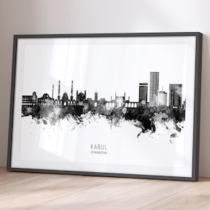 Kabul Skyline Afghanistan, Cityscape Painting Art Print Poster BX (24336)