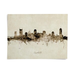 A silhouette of a city skyline, likely Nashville, with the text "Nashville" written below it.