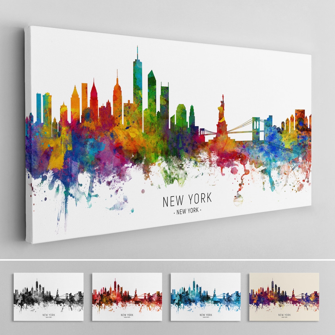 New York Skyline Canvas, New York City Cityscape Canvas Art Print (6515 ...